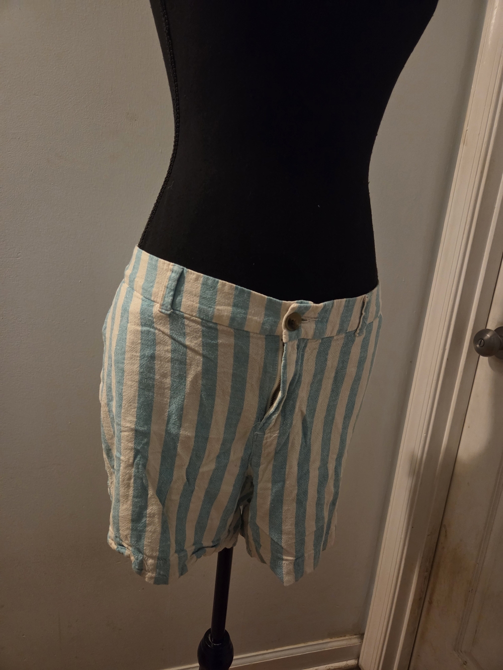 Old Navy Teal and White Striped Shorts - Picture 2 of 8